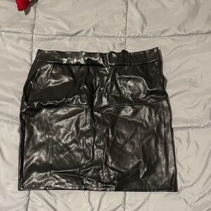 Windsor Black Faux Leather Mini Skirt